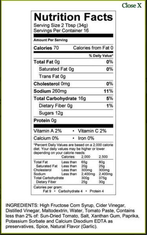 Creamy Caesar Dressing - calories, carbs, nutrition