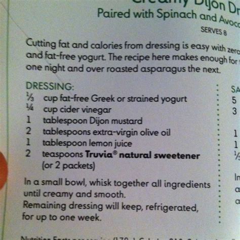 Creamy Dijon Dressing - calories, carbs, nutrition