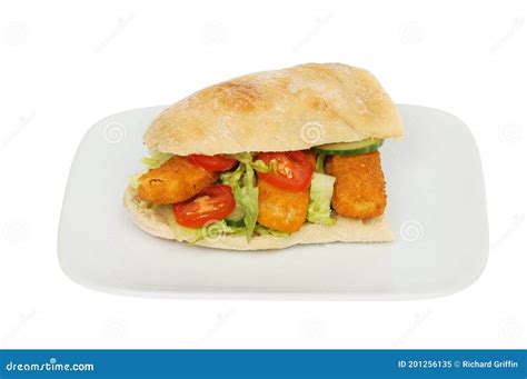 Crispy Baked Fish Fingers Ciabatta - calories, carbs, nutrition