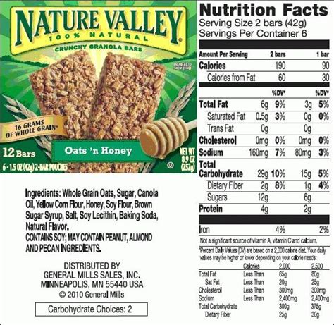 Crunchy Granola Bar - calories, carbs, nutrition