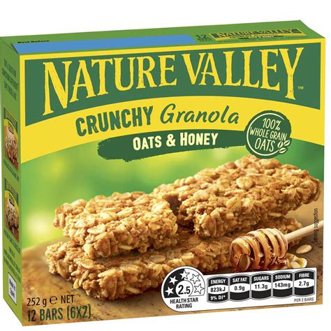 Crunchy Oats & Honey Granola Bar - calories, carbs, nutrition