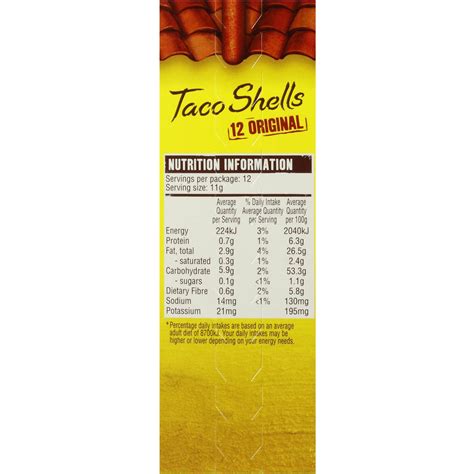 + Crunchy Taco Shells + - calories, carbs, nutrition