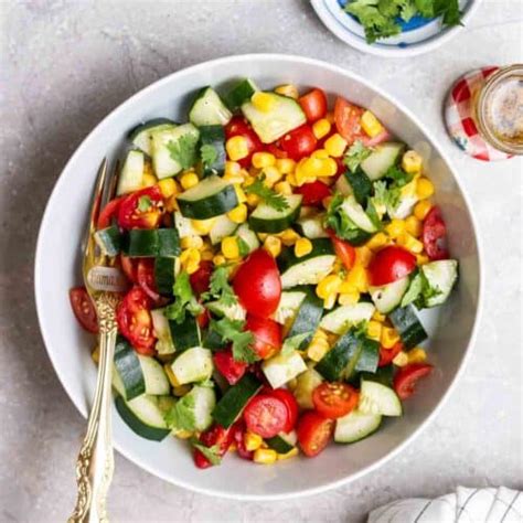 Cucumber Tomato & Corn Salad - calories, carbs, nutrition