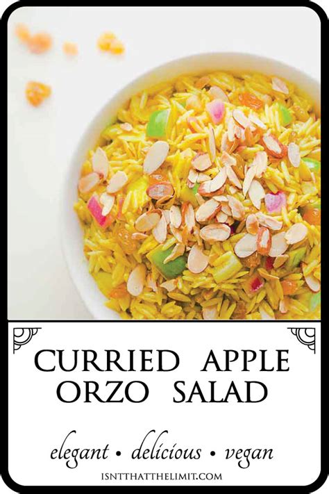 Curried Apple Orzo - calories, carbs, nutrition