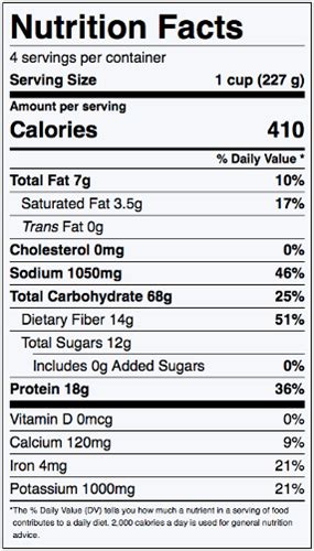 Curried Chickpeas - calories, carbs, nutrition