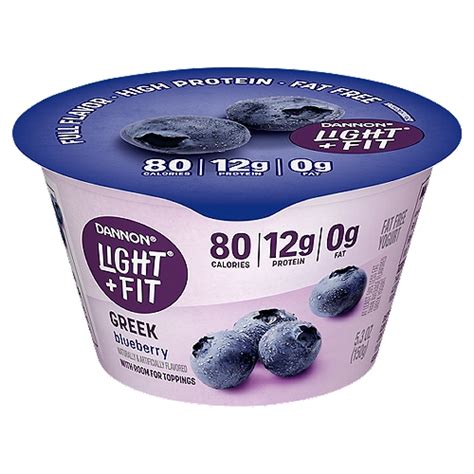 Dannon Light 'n Fit Nonfat Blueberry Yogurt - calories, carbs, nutrition