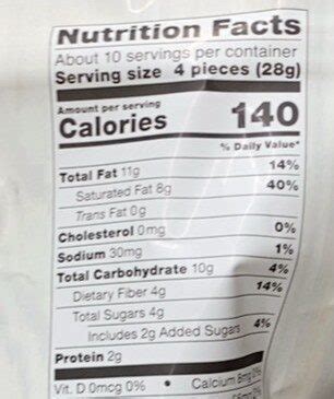 Dark Chocolate & Cranberry Clusters - calories, carbs, nutrition