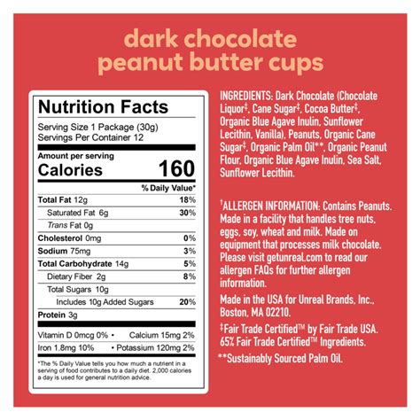 Dark Chocolate Pb Cups - calories, carbs, nutrition