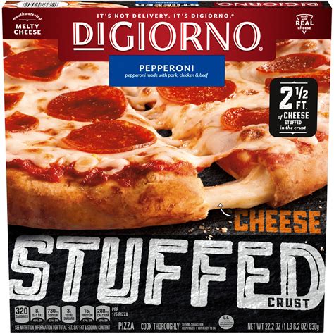 DIGIORNO Pizza, cheese topping, cheese stuffed crust, frozen, baked - calories, carbs, nutrition