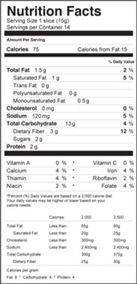 Double Fiber Bread - calories, carbs, nutrition