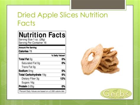 Dried Apples - calories, carbs, nutrition