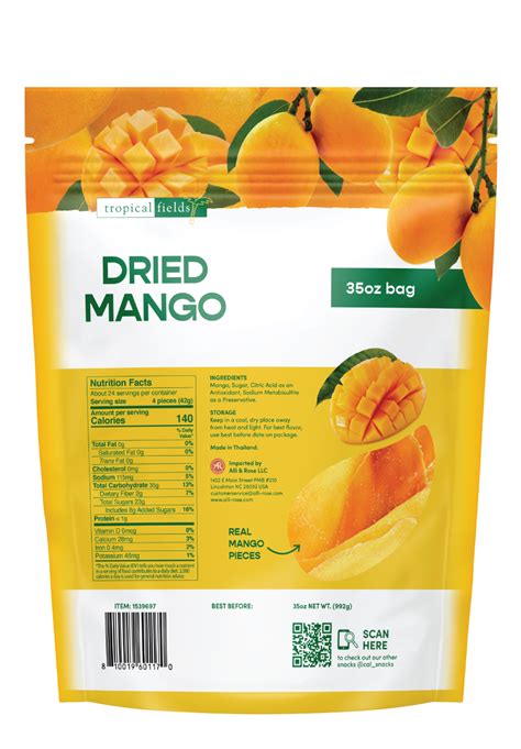 Dried Mango - calories, carbs, nutrition