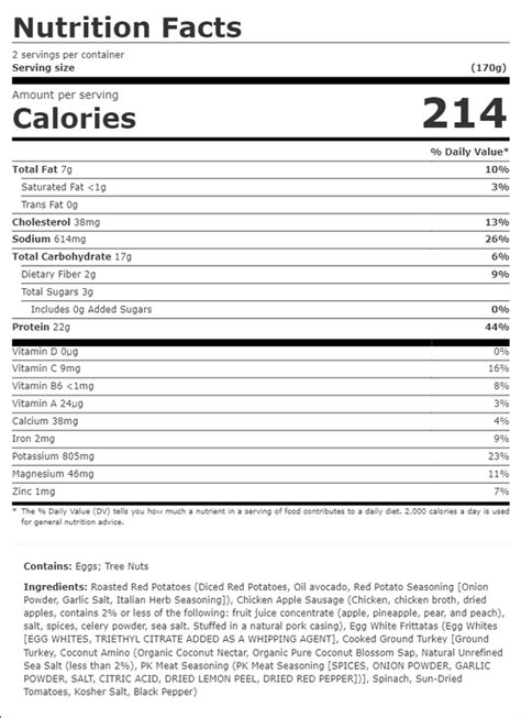 Egg White Swiss Frittata - calories, carbs, nutrition