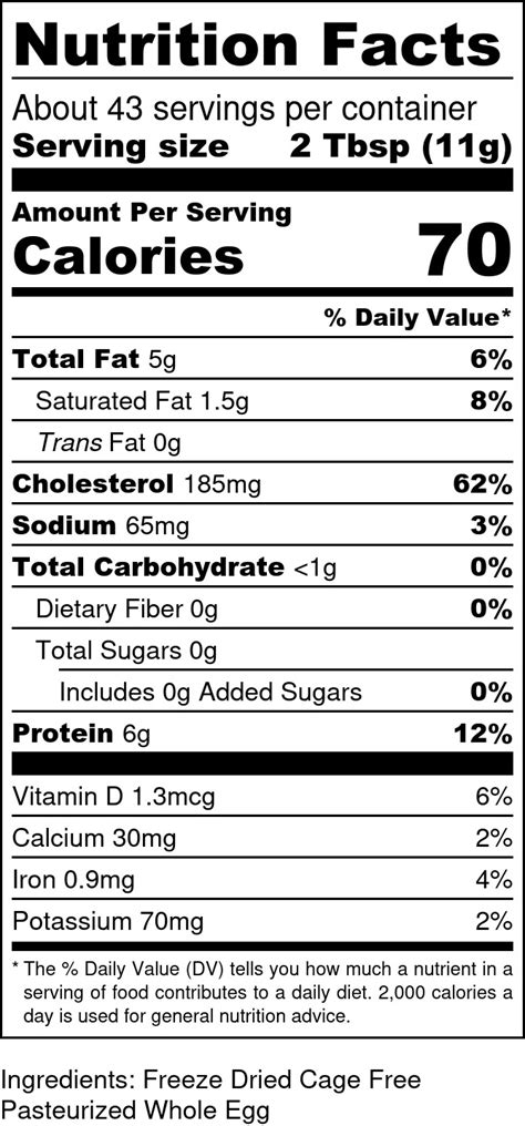 Egg, whole, dried - calories, carbs, nutrition