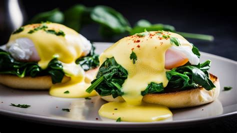 Eggs Benedict with Ham and Wilted Spinach - calories, carbs, nutrition