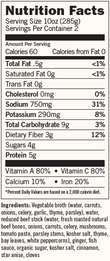 Elements Broths - Pho Chicken Broth - calories, carbs, nutrition