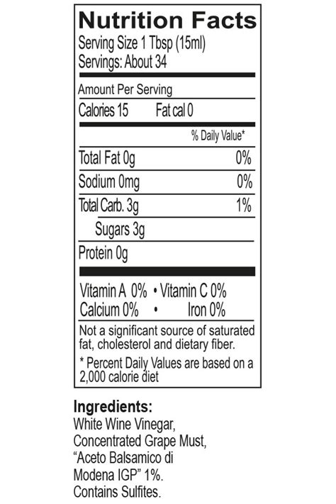 Elements - Dressing White Balsamic Vinaigrette - calories, carbs, nutrition