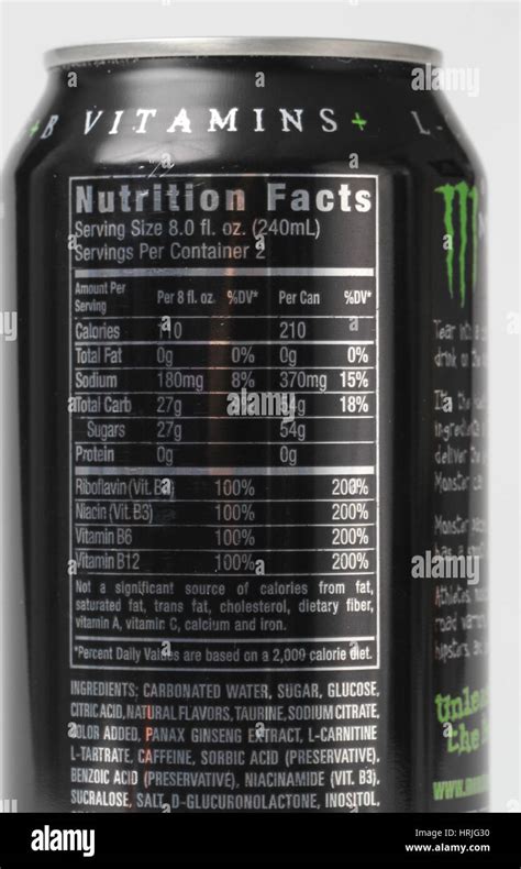 Energy Drink - calories, carbs, nutrition