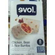 Evol Chicken Bean and Rice Burrito - calories, carbs, nutrition