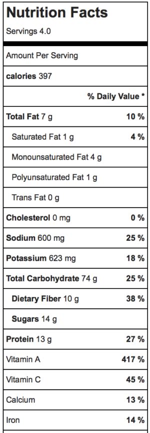 F2F Sweet Potato Bowl - calories, carbs, nutrition