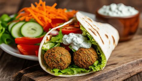 Falafel & Tomato Tzatziki 1/2 Wrap w/ Veggies - calories, carbs, nutrition