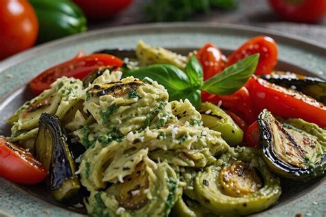 Farfalle with Pesto Grilled Vegetables - calories, carbs, nutrition