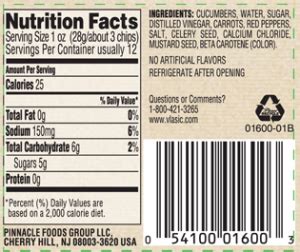 Farmers Garden Bread and Butter Chips - calories, carbs, nutrition