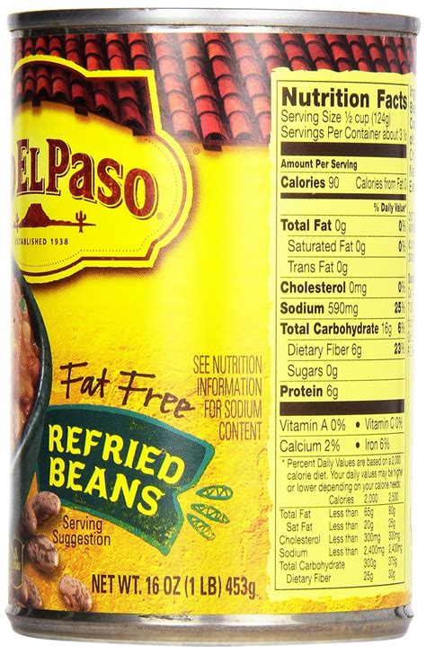 Fat Free Refried Beans - calories, carbs, nutrition