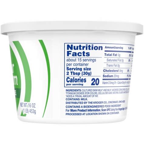 Fat Free Sour Cream Dip - calories, carbs, nutrition