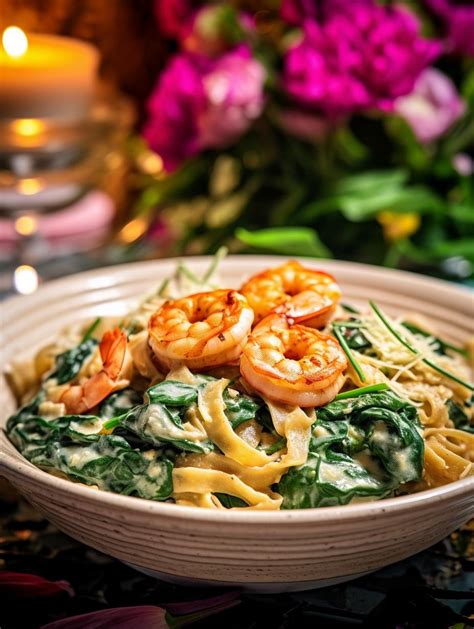 Fettuccine w/ Creamy Spinach - calories, carbs, nutrition