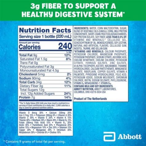 Fiber Shake - calories, carbs, nutrition