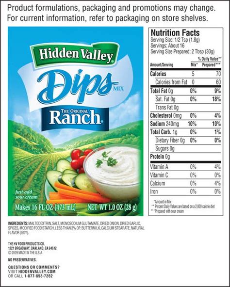 Fiesta Ranch Dressing, Vegetarian - calories, carbs, nutrition