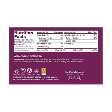 Fig Bars - calories, carbs, nutrition