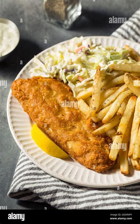 Fish and Chips with fries and cole slaw - calories, carbs, nutrition