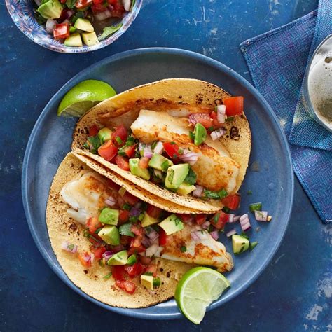 Fish Tacos with Tomato and Avocado Salsa - calories, carbs, nutrition