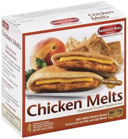 Flatbread. Chicken Melts - calories, carbs, nutrition