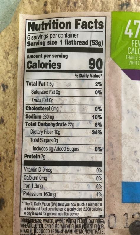 Flatbread Crisps - calories, carbs, nutrition