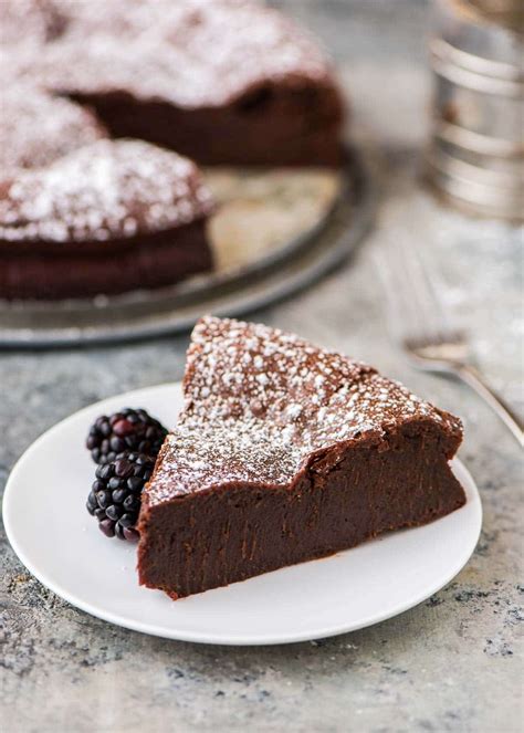 Flourless Chocolate Torte with Fruit Compote and Vanilla Sauce - calories, carbs, nutrition