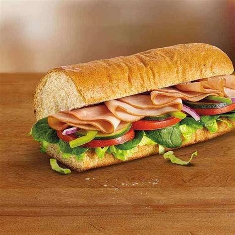 Footlong Ham Turkey with Swiss Cheese Sub - calories, carbs, nutrition