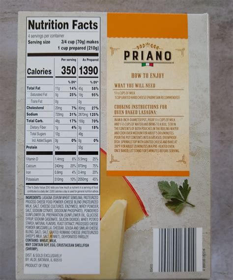 Four Cheese Penne - calories, carbs, nutrition