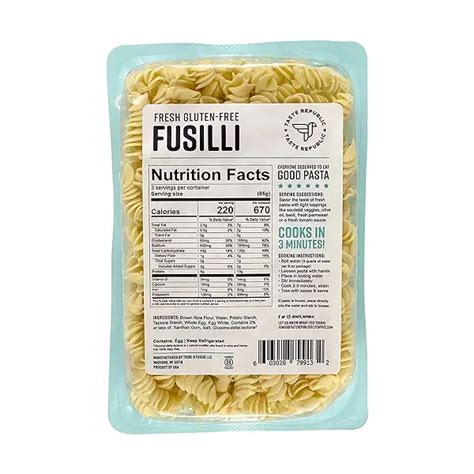 Free from Fusilli Pasta - calories, carbs, nutrition