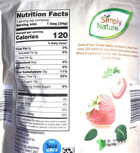 Freeze Dried Srawberries - calories, carbs, nutrition