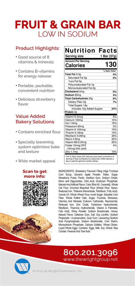 Fruit Grain Bar - calories, carbs, nutrition