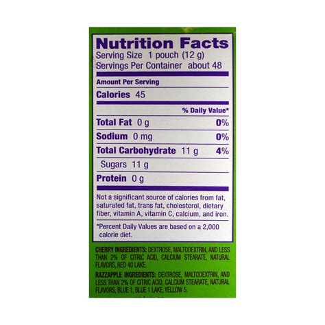 Fun Dip - calories, carbs, nutrition
