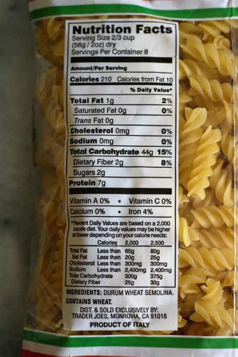 Fusilli Pasta - calories, carbs, nutrition