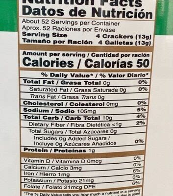Galleta De Soda - calories, carbs, nutrition