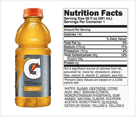 Gatoraid - calories, carbs, nutrition