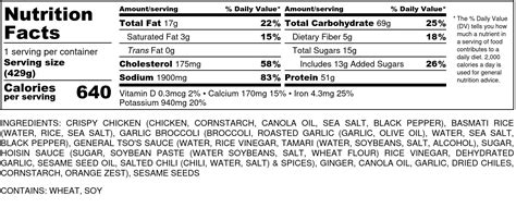 General Tso's Chicken - calories, carbs, nutrition