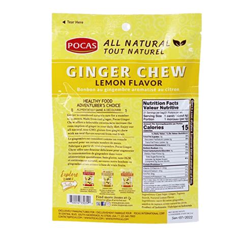 Ginger Candy Chews - calories, carbs, nutrition