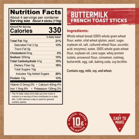 Gingersnap French Toast Sticks - calories, carbs, nutrition